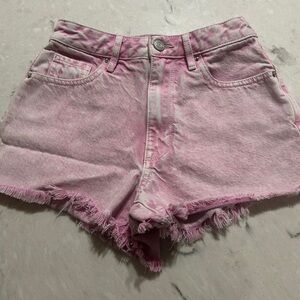 PacSun Pink Acid Wash High-Rise Festival Denim Shorts - Size 23